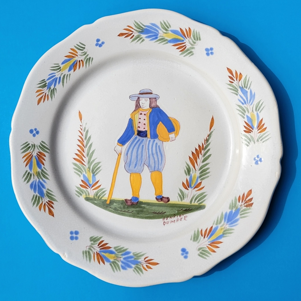 Henriot Quimper Decorative Faience Plate
